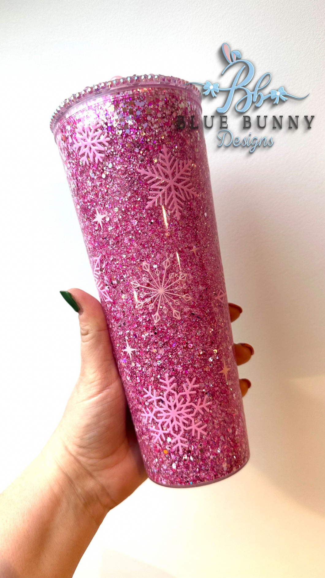 Dreaming of a Pink Christmas Snow globe Tumbler