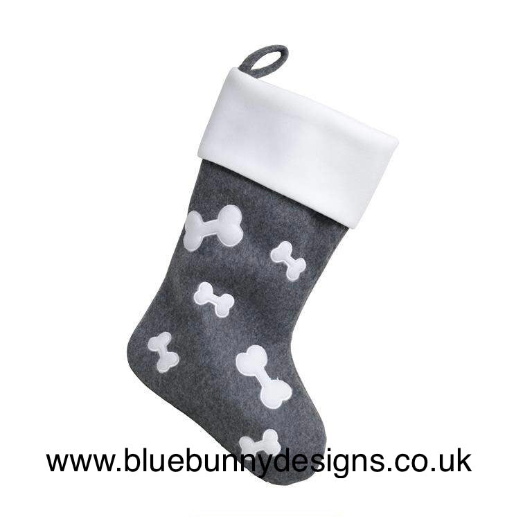 Personalised Deluxe Plush Charcoal Christmas Stocking