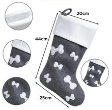 Load image into Gallery viewer, Personalised Deluxe Plush Charcoal Christmas Stocking
