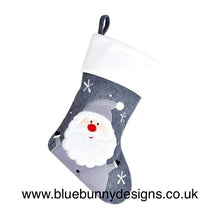 Load image into Gallery viewer, Personalised Deluxe Plush Charcoal Christmas Stocking
