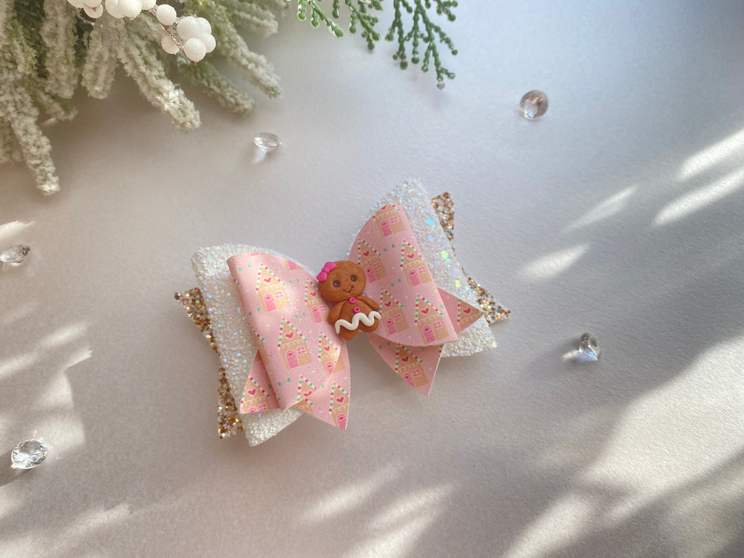 Pink Gingerbread Delight Bow