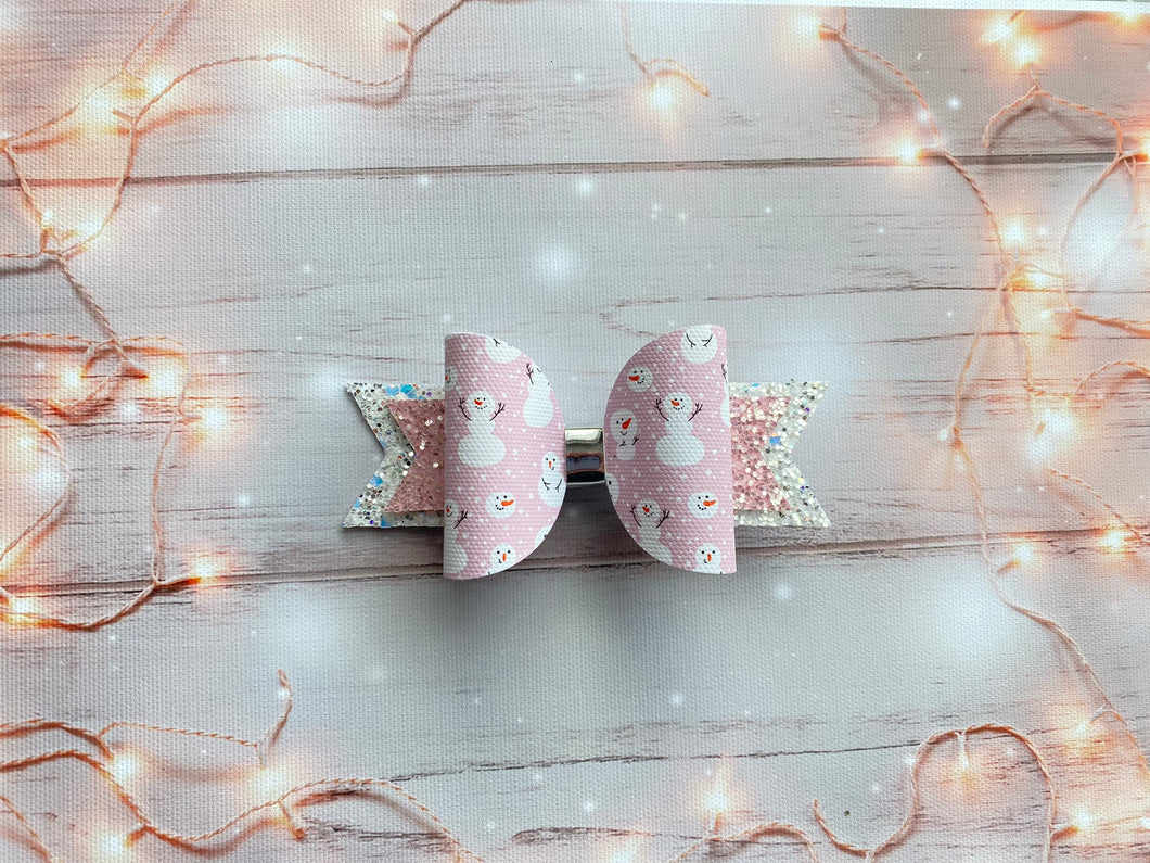 Pink Snowman Betsy bow