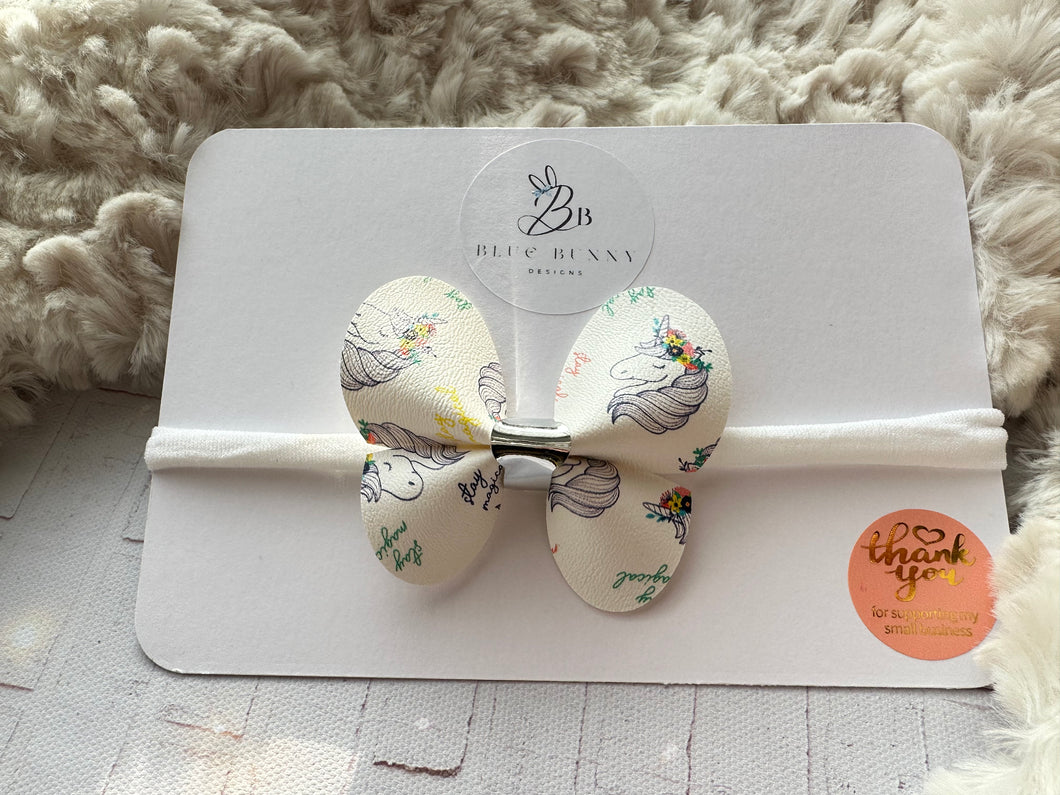 Unicorn Butterfly Baby Bow