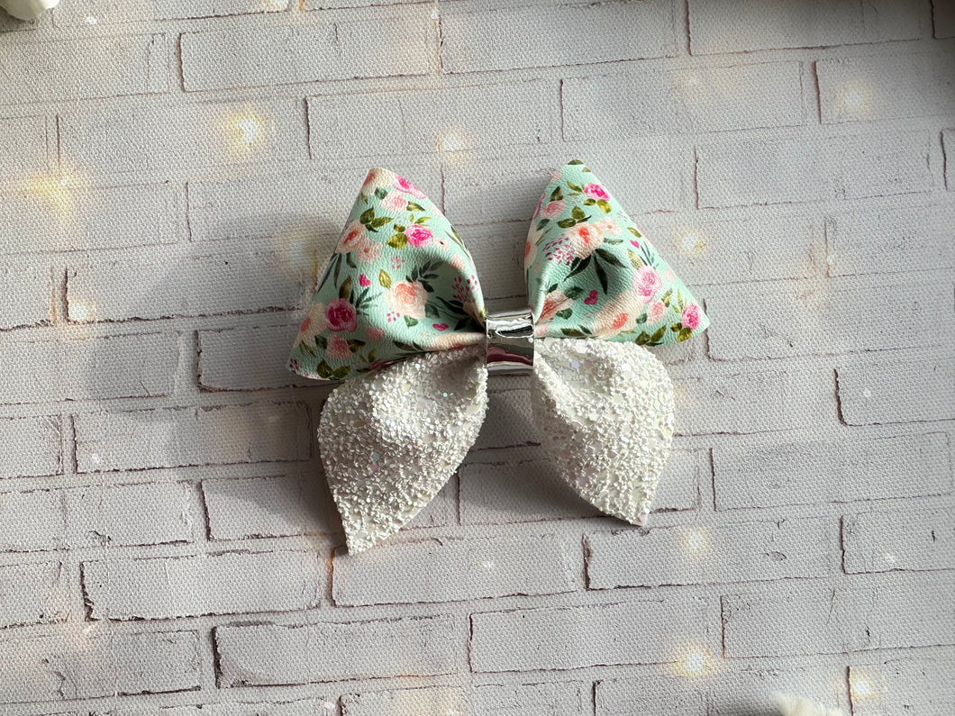 Pink Posies Pinch Bow