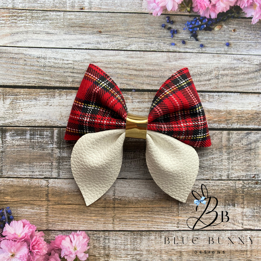 Red Tartan Pinch Bow