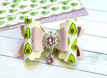 Load image into Gallery viewer, Cute Pink Avocado Bow
